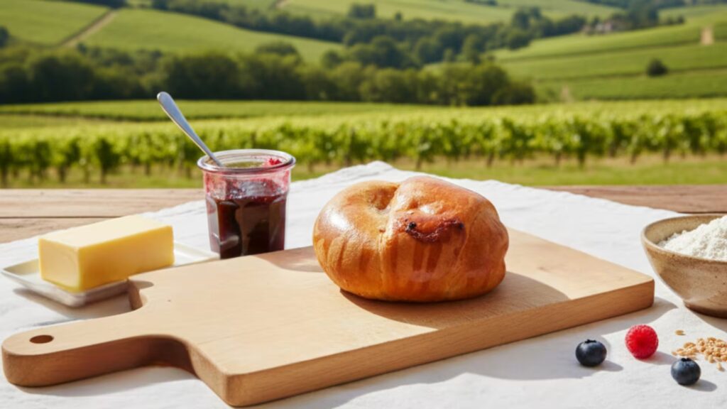 Brioche con confettura di frutti di bosco