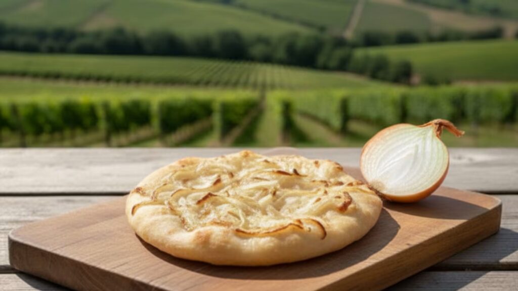Focaccia tonda con le cipolle